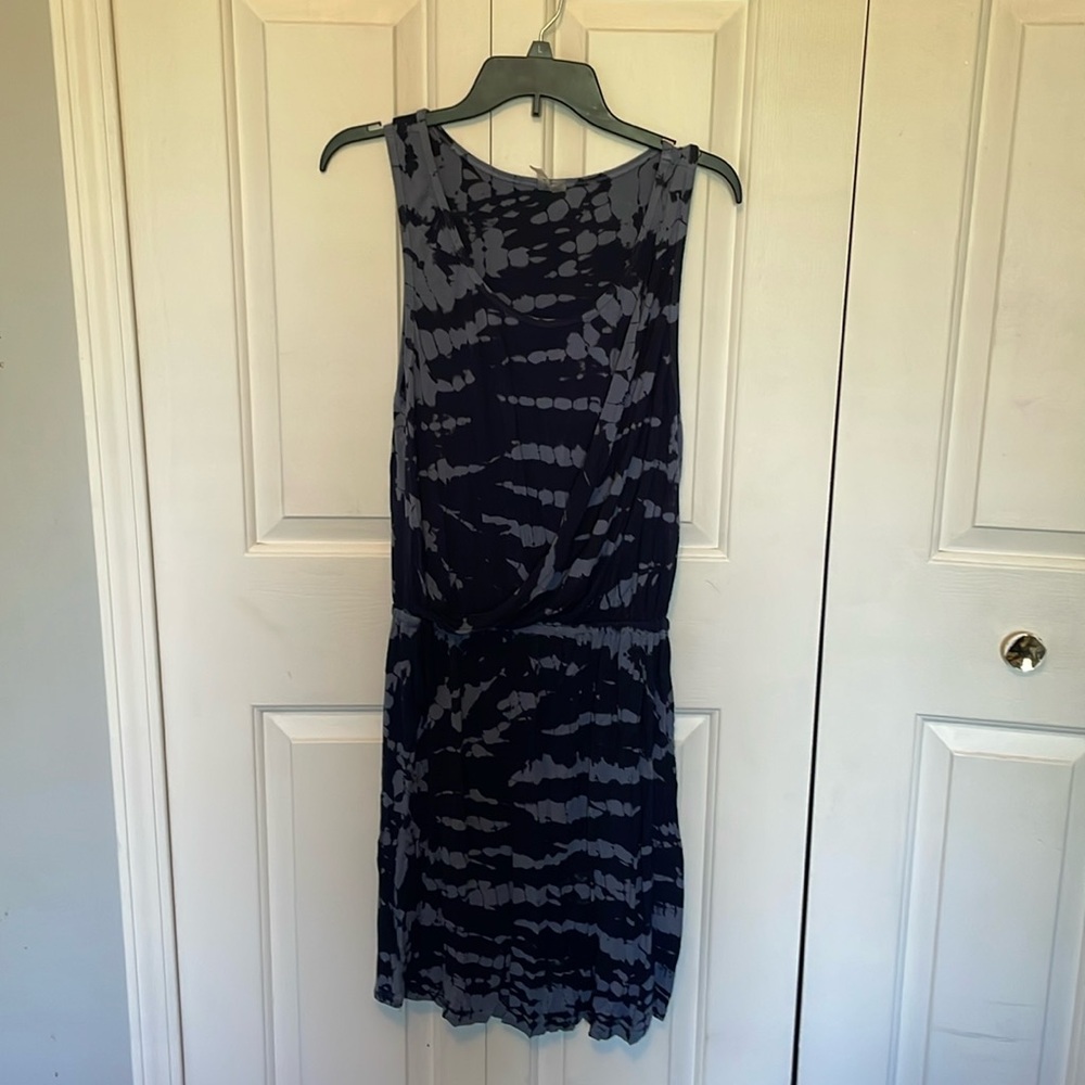 PINK LOTUS TIE DYED JERSEY Dress Sz Medium Faux Wrap GUC B52